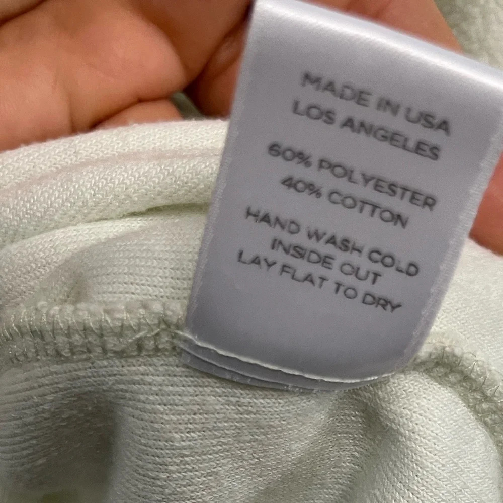 LESET TEDDY FRENCH TERRY CLASSIC ULTRA SOFT CREAM IN CELERY CREW SWEATER TOP S - Picture 3 of 8